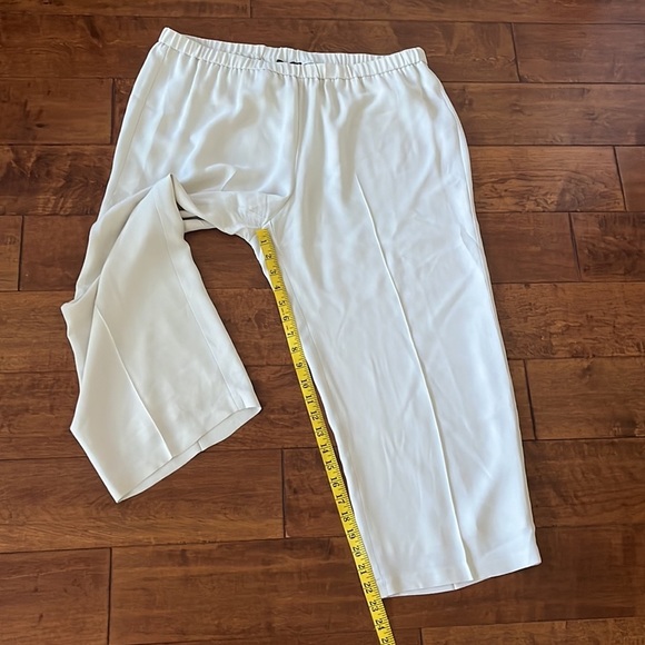 Eileen Fisher Silk Georgette Crepe Cropped Pant Size L - Picture 7 of 13